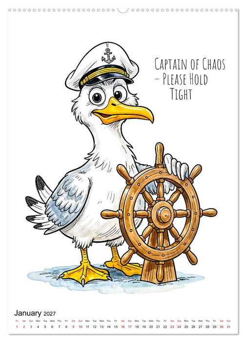 Seagull Shenanigan - A Coastal Year in Feathers (CALVENDO Premium-Calendar 2027)