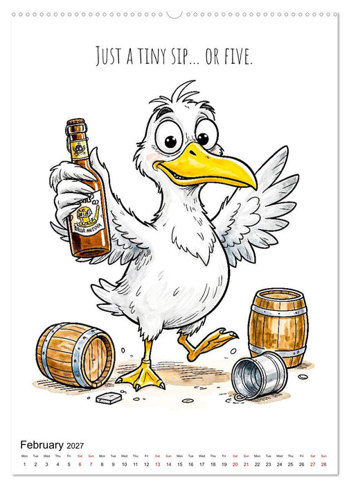 Seagull Shenanigan - A Coastal Year in Feathers (CALVENDO Premium-Calendar 2027)
