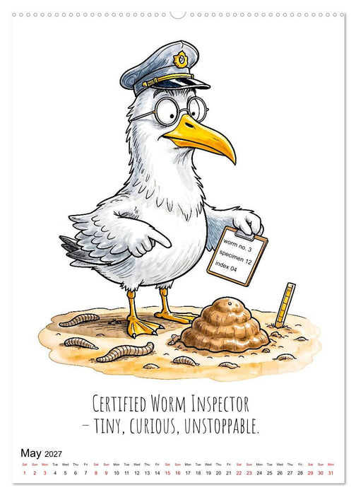 Seagull Shenanigan - A Coastal Year in Feathers (CALVENDO Premium-Calendar 2027)