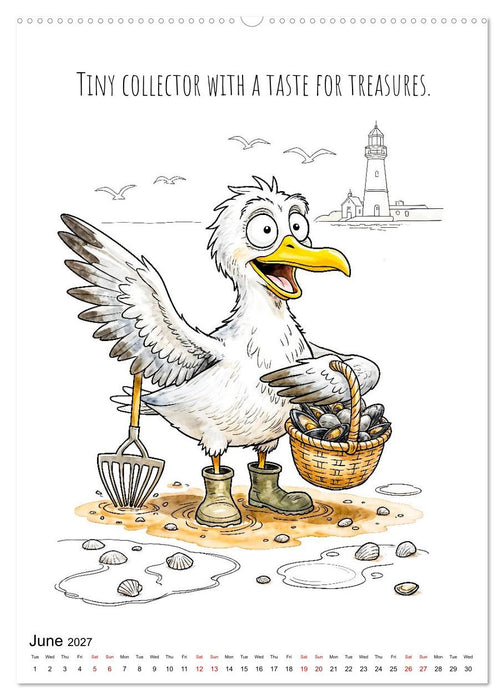 Seagull Shenanigan - A Coastal Year in Feathers (CALVENDO Premium-Calendar 2027)