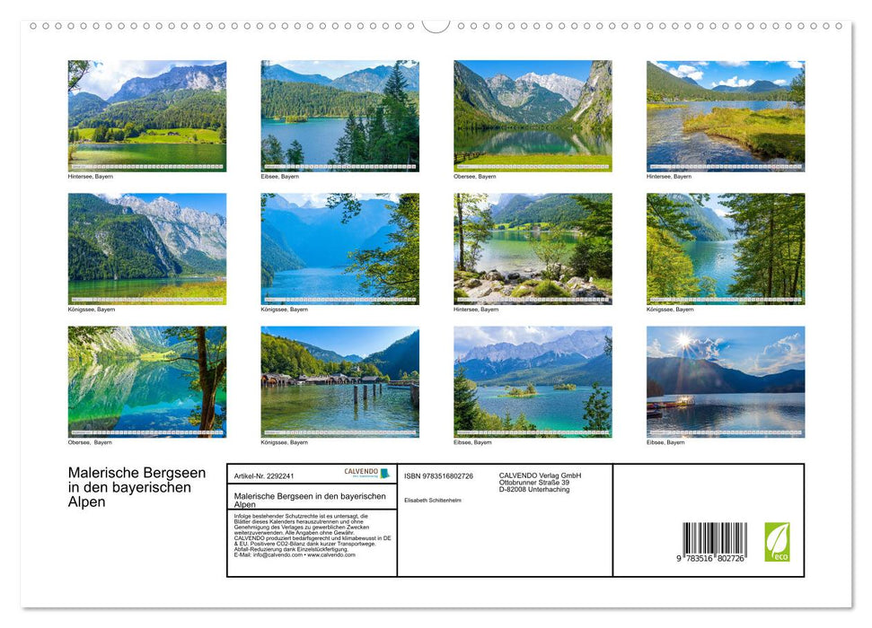Malerische Bergseen in den bayerischen Alpen (CALVENDO Premium Wandkalender 2027)