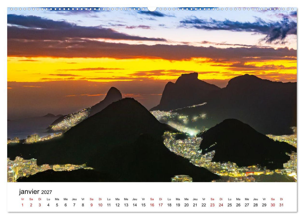 RIO DE JANEIRO Contrastes. Couleurs. Lumière. (CALVENDO Calendrier supérieur 2027)
