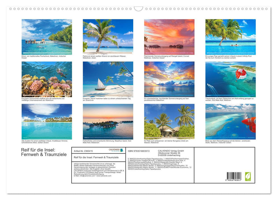 Reif für die Insel: Fernweh & Traumziele (CALVENDO Wandkalender 2027)