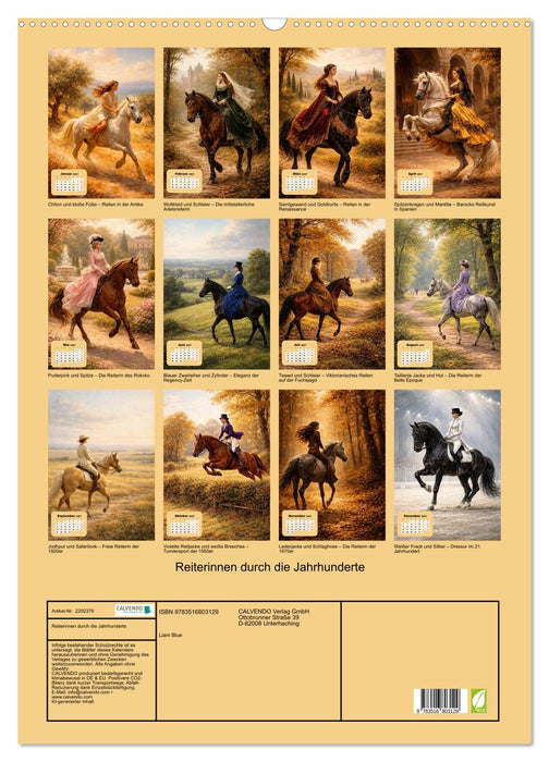 Reiterinnen durch die Jahrhunderte (CALVENDO Wandkalender 2027)