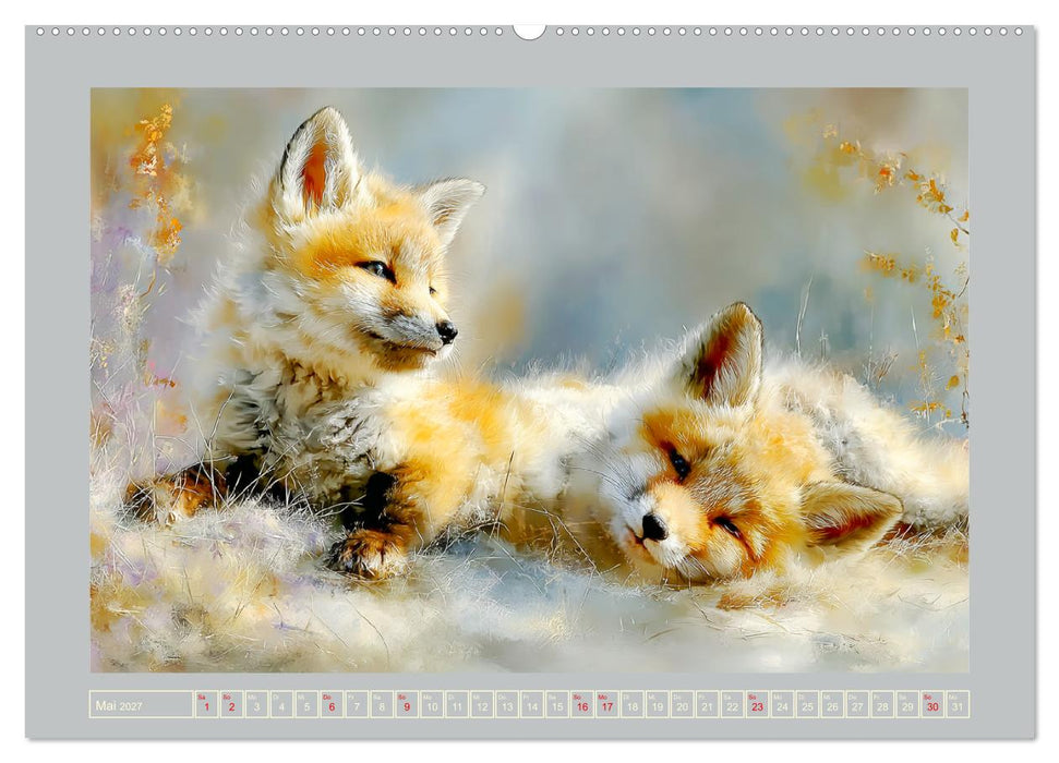 Füchse. Flauschiges Leuchten im Wald (CALVENDO Wandkalender 2027)