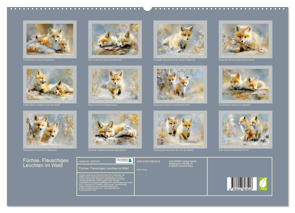 Füchse. Flauschiges Leuchten im Wald (CALVENDO Premium Wandkalender 2027)