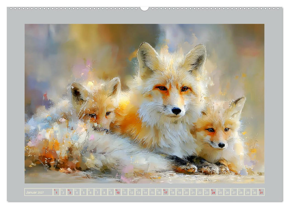 Füchse. Flauschiges Leuchten im Wald (CALVENDO Premium Wandkalender 2027)