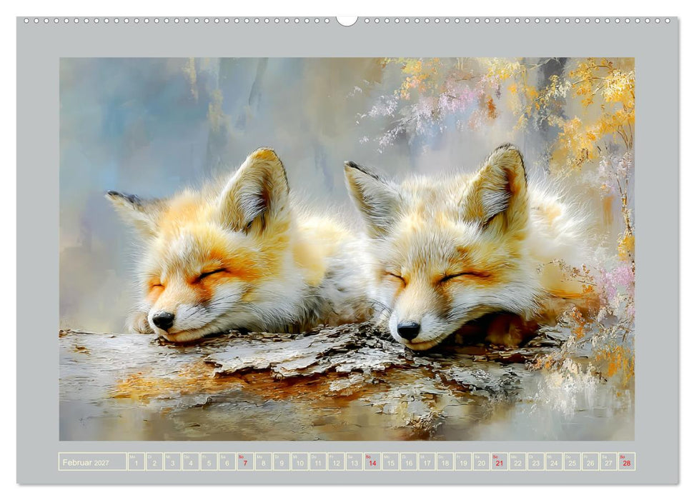 Füchse. Flauschiges Leuchten im Wald (CALVENDO Premium Wandkalender 2027)