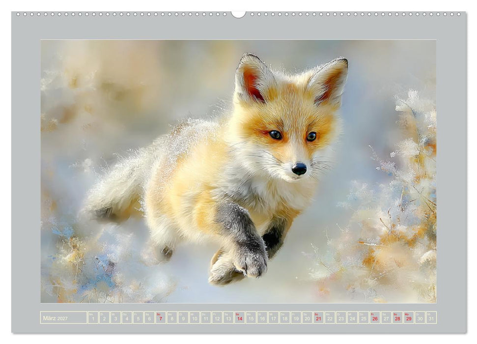 Füchse. Flauschiges Leuchten im Wald (CALVENDO Premium Wandkalender 2027)