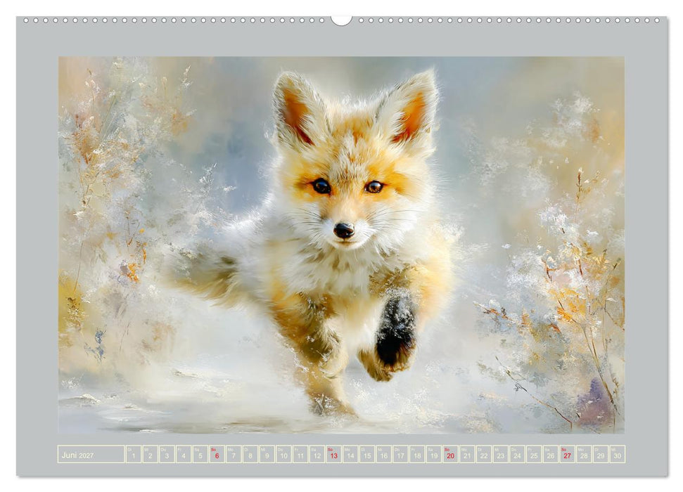 Füchse. Flauschiges Leuchten im Wald (CALVENDO Premium Wandkalender 2027)