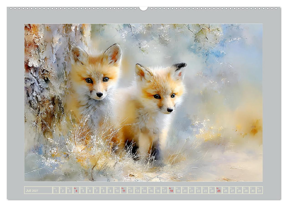 Füchse. Flauschiges Leuchten im Wald (CALVENDO Premium Wandkalender 2027)