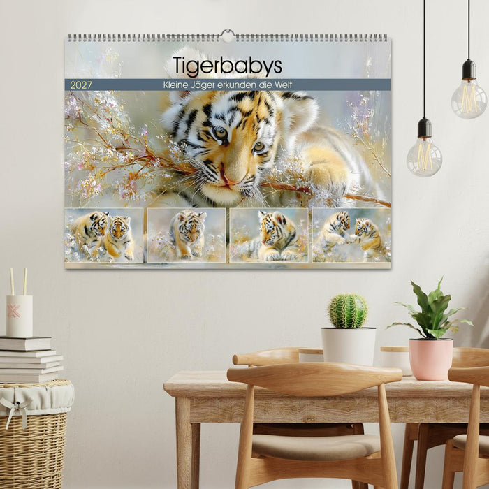 Tigerbabys. Kleine Jäger erkunden die Welt (CALVENDO Wandkalender 2027)