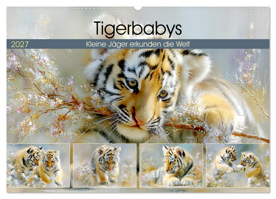 Tigerbabys. Kleine Jäger erkunden die Welt (CALVENDO Wandkalender 2027)