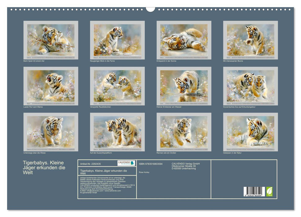 Tigerbabys. Kleine Jäger erkunden die Welt (CALVENDO Wandkalender 2027)