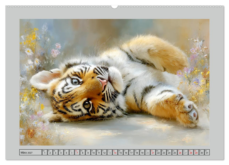 Tigerbabys. Kleine Jäger erkunden die Welt (CALVENDO Wandkalender 2027)