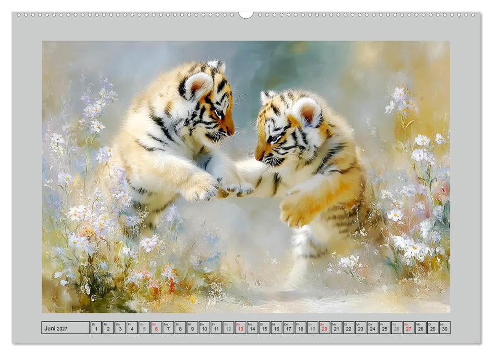 Tigerbabys. Kleine Jäger erkunden die Welt (CALVENDO Wandkalender 2027)