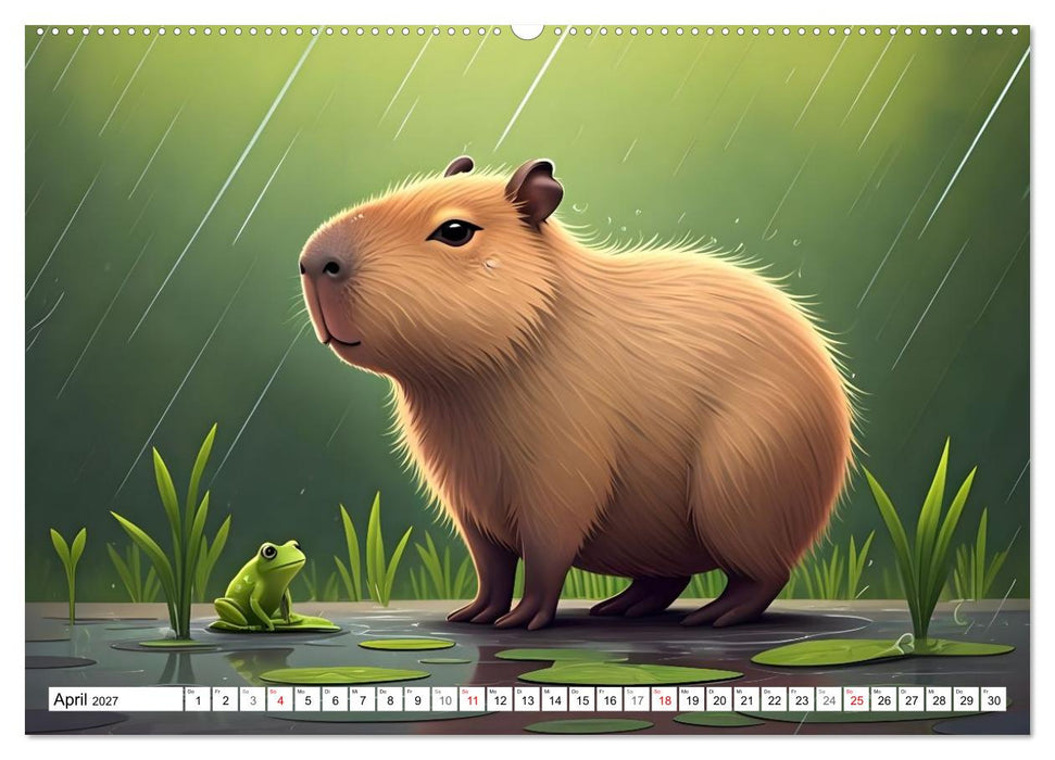 Capybara Carlo und die vier Jahreszeiten (CALVENDO Wandkalender 2027)