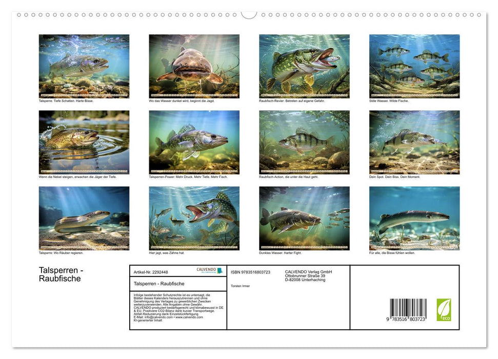 Talsperren - Raubfische (CALVENDO Premium Wandkalender 2027)