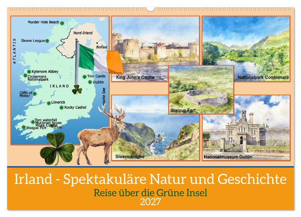 Irland - Spektakuläre Natur und Geschichte (CALVENDO Wandkalender 2027)