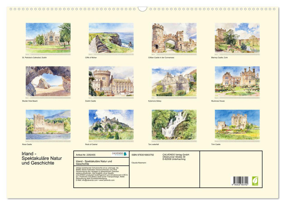 Irland - Spektakuläre Natur und Geschichte (CALVENDO Wandkalender 2027)