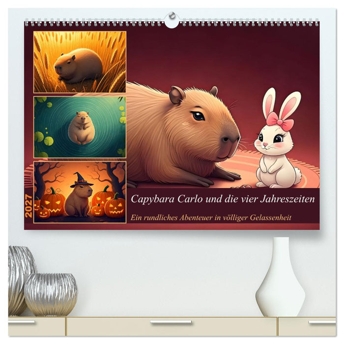 Capybara Carlo und die vier Jahreszeiten (CALVENDO Premium Wandkalender 2027)
