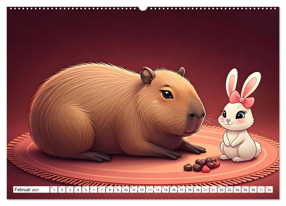 Capybara Carlo und die vier Jahreszeiten (CALVENDO Premium Wandkalender 2027)