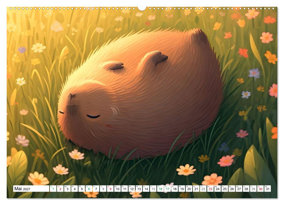 Capybara Carlo und die vier Jahreszeiten (CALVENDO Premium Wandkalender 2027)
