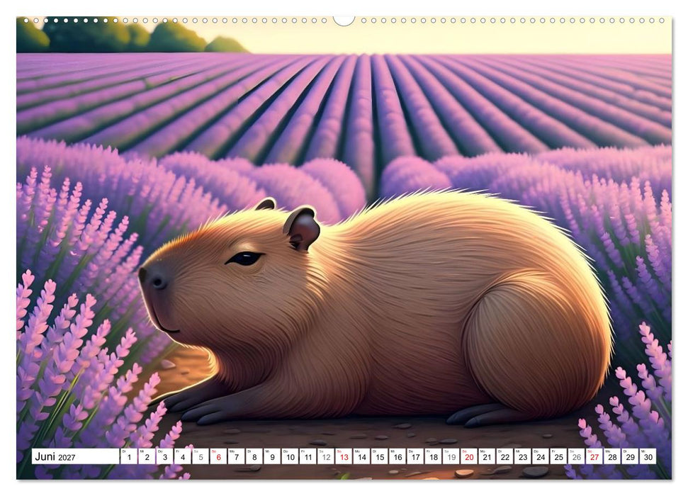 Capybara Carlo und die vier Jahreszeiten (CALVENDO Premium Wandkalender 2027)