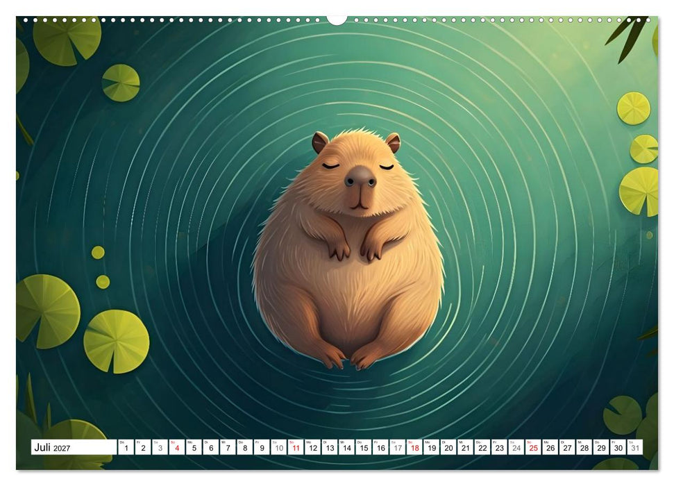 Capybara Carlo und die vier Jahreszeiten (CALVENDO Premium Wandkalender 2027)