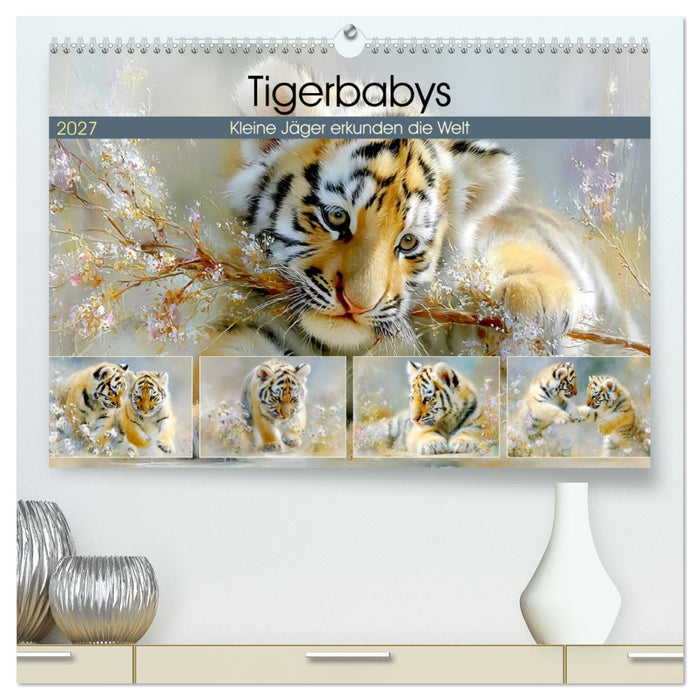 Tigerbabys. Kleine Jäger erkunden die Welt (CALVENDO Premium Wandkalender 2027)
