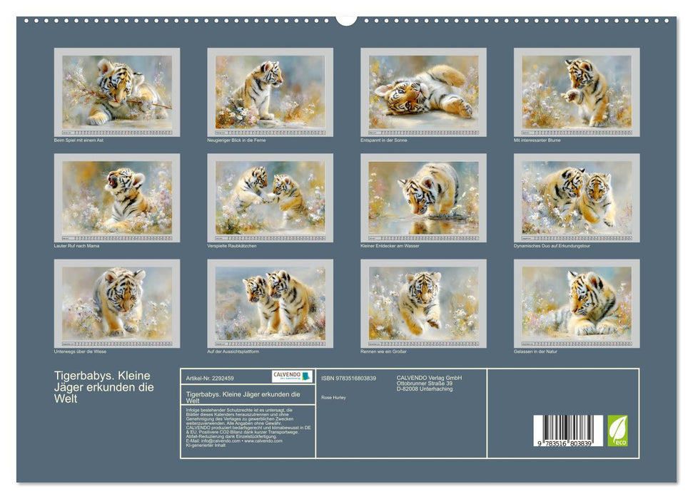 Tigerbabys. Kleine Jäger erkunden die Welt (CALVENDO Premium Wandkalender 2027)