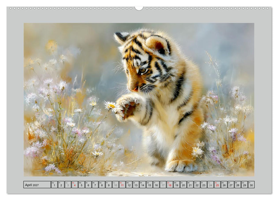 Tigerbabys. Kleine Jäger erkunden die Welt (CALVENDO Premium Wandkalender 2027)