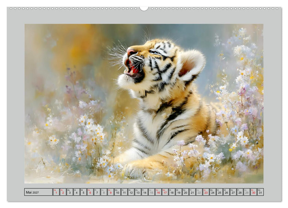 Tigerbabys. Kleine Jäger erkunden die Welt (CALVENDO Premium Wandkalender 2027)