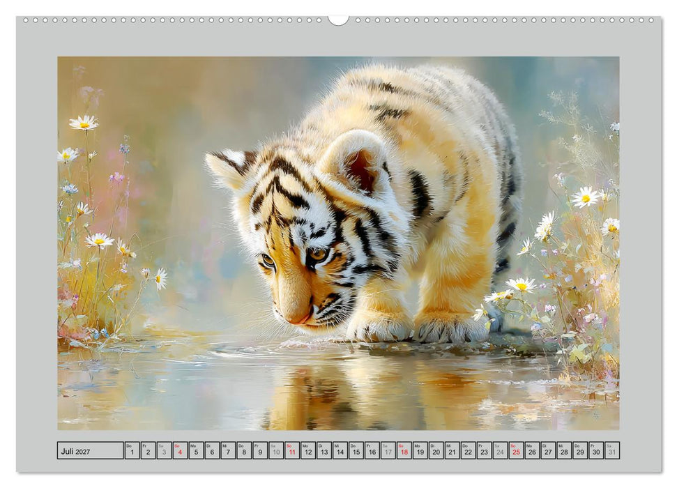 Tigerbabys. Kleine Jäger erkunden die Welt (CALVENDO Premium Wandkalender 2027)