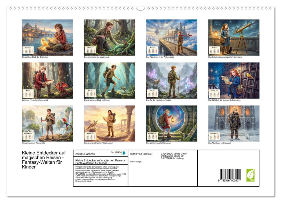 Kleine Entdecker auf magischen Reisen - Fantasy-Welten für Kinder (CALVENDO Premium Wandkalender 2027)
