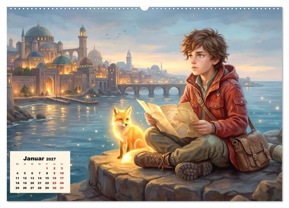 Kleine Entdecker auf magischen Reisen - Fantasy-Welten für Kinder (CALVENDO Premium Wandkalender 2027)