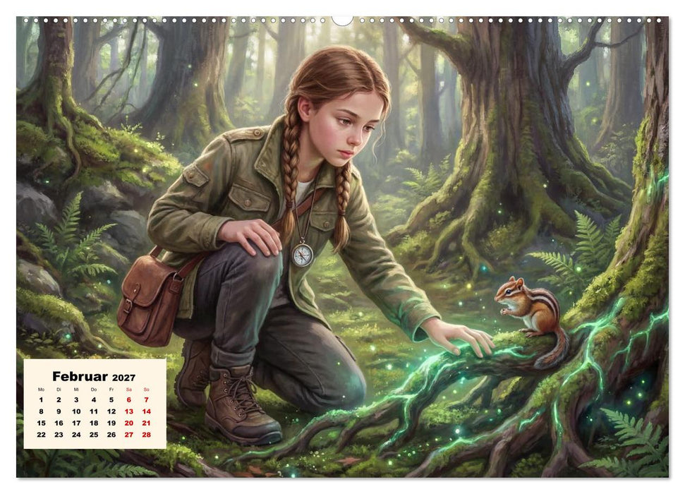 Kleine Entdecker auf magischen Reisen - Fantasy-Welten für Kinder (CALVENDO Premium Wandkalender 2027)