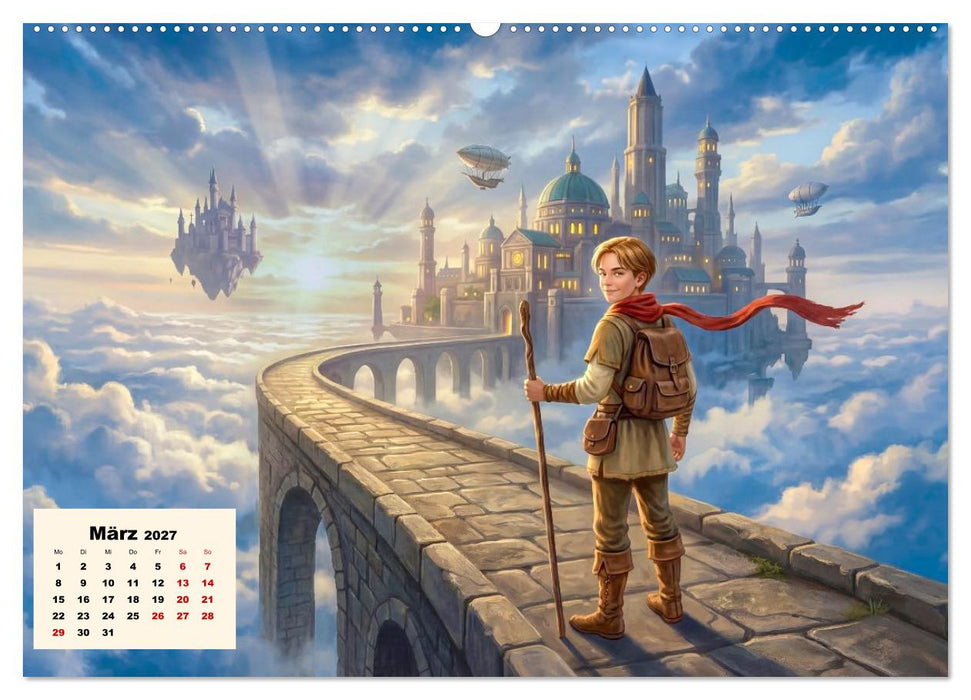 Kleine Entdecker auf magischen Reisen - Fantasy-Welten für Kinder (CALVENDO Premium Wandkalender 2027)