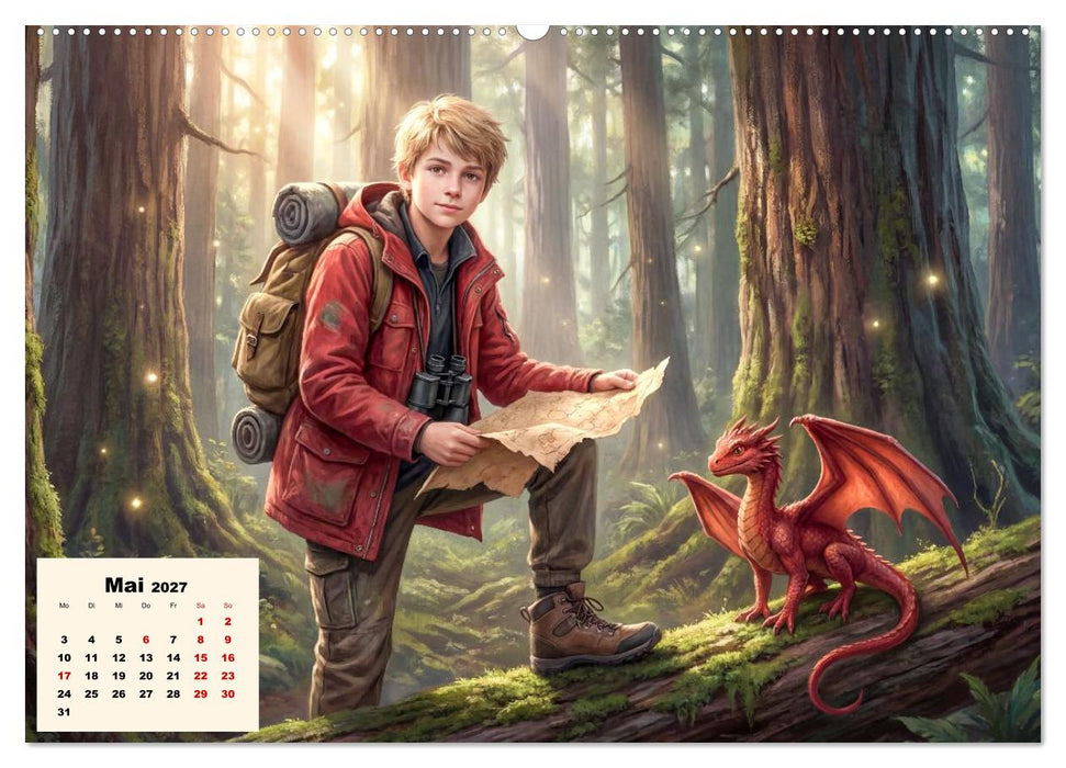 Kleine Entdecker auf magischen Reisen - Fantasy-Welten für Kinder (CALVENDO Premium Wandkalender 2027)