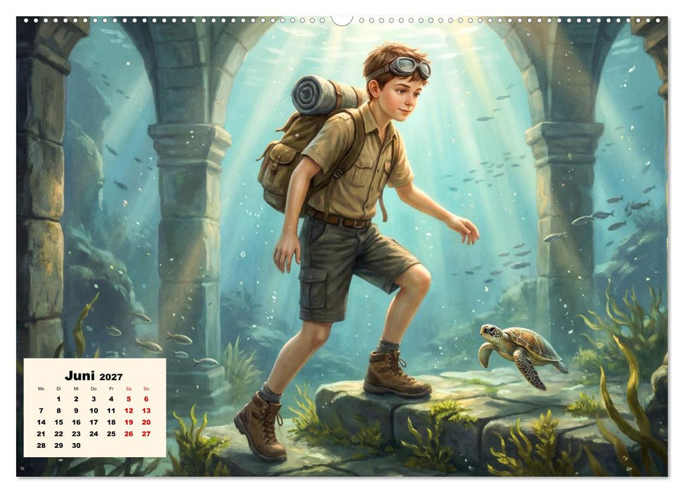 Kleine Entdecker auf magischen Reisen - Fantasy-Welten für Kinder (CALVENDO Premium Wandkalender 2027)