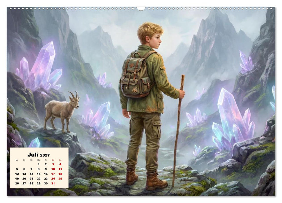 Kleine Entdecker auf magischen Reisen - Fantasy-Welten für Kinder (CALVENDO Premium Wandkalender 2027)
