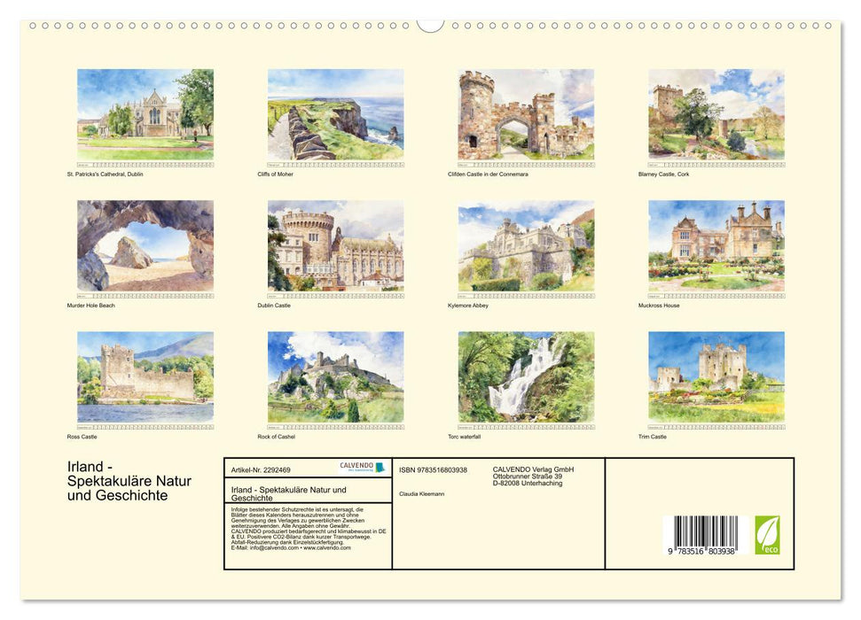 Irland - Spektakuläre Natur und Geschichte (CALVENDO Premium Wandkalender 2027)