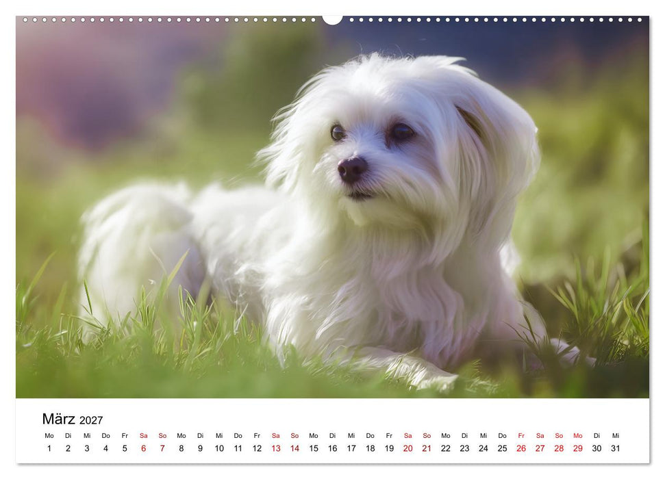 Kleine weiße Wunder - ein Jahr mit Maltesern (CALVENDO Wandkalender 2027)