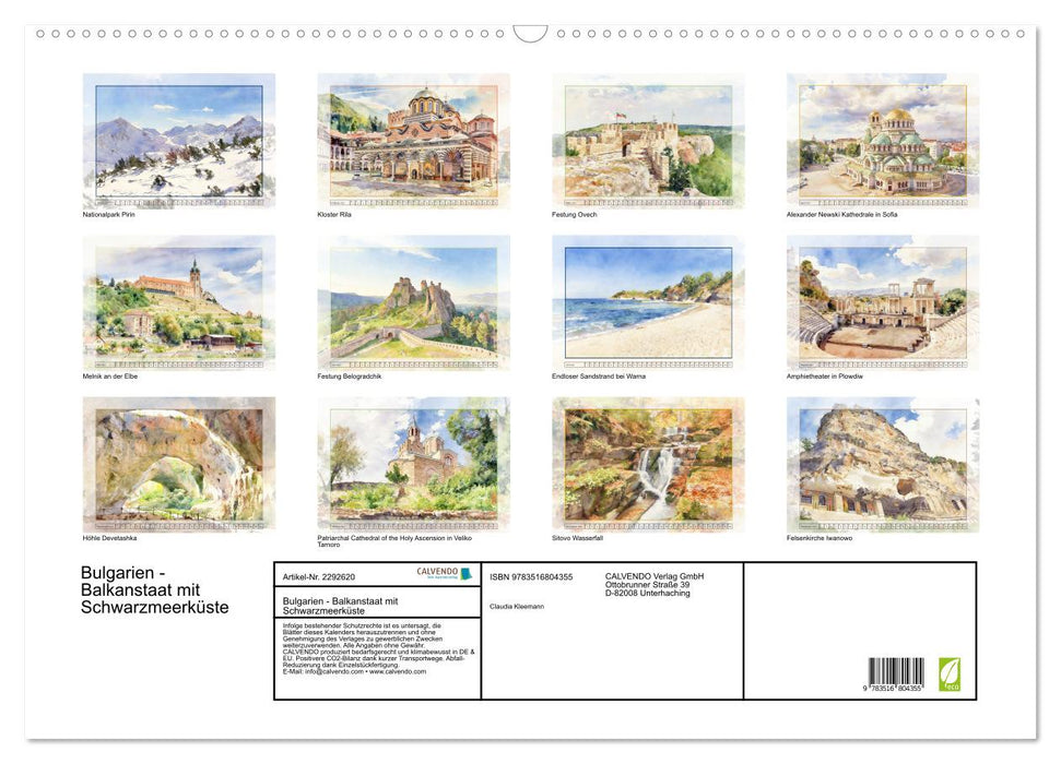 Bulgarien - Balkanstaat mit Schwarzmeerküste (CALVENDO Wandkalender 2027)