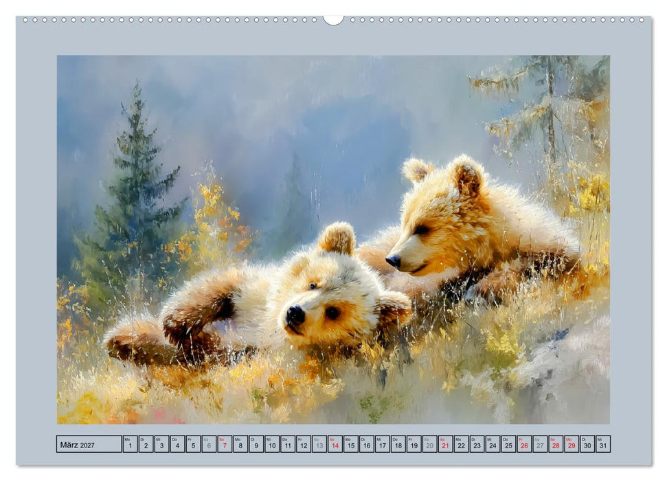 Bärenkinder. Kleine Waldseelen im Licht der Natur (CALVENDO Wandkalender 2027)