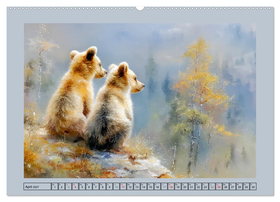 Bärenkinder. Kleine Waldseelen im Licht der Natur (CALVENDO Wandkalender 2027)