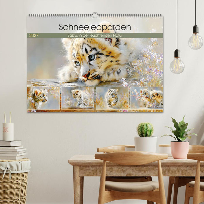 Schneeleoparden. Babys in der leuchtenden Natur (CALVENDO Wandkalender 2027)