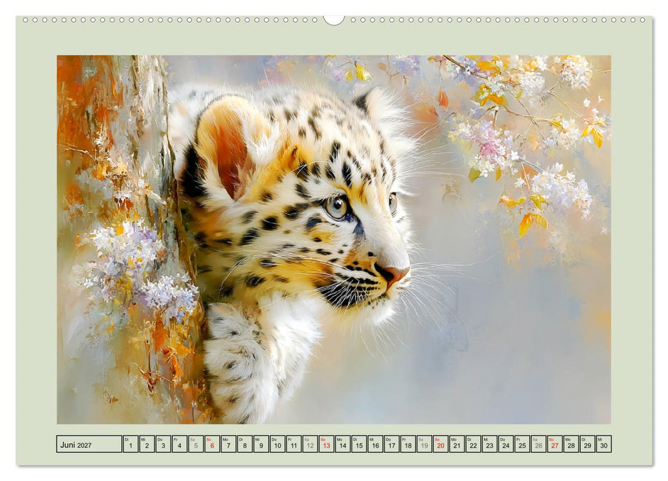 Schneeleoparden. Babys in der leuchtenden Natur (CALVENDO Wandkalender 2027)