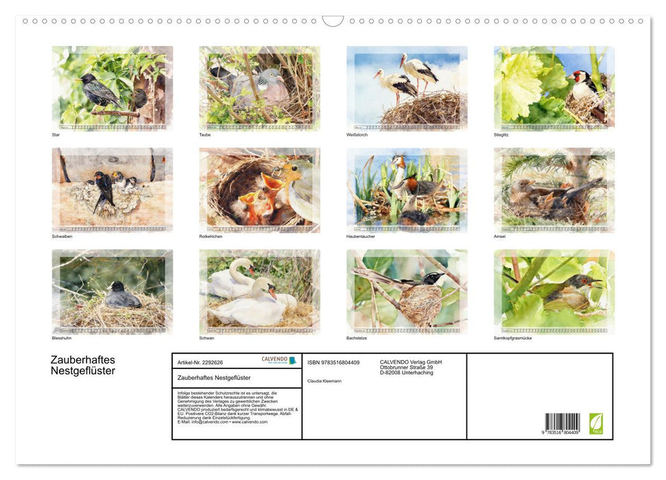 Zauberhaftes Nestgeflüster (CALVENDO Wandkalender 2027)
