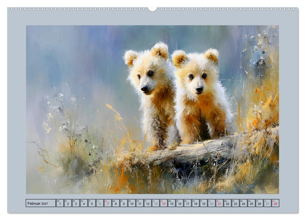 Bärenkinder. Kleine Waldseelen im Licht der Natur (CALVENDO Premium Wandkalender 2027)